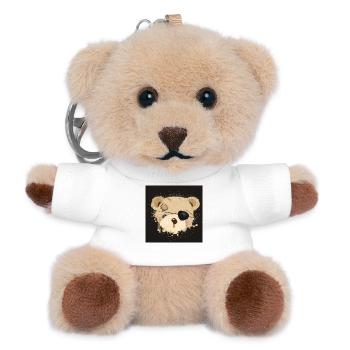 cute pirate teddy graffiti with eye patch - Teddy Keyring - white - Front