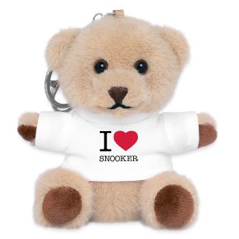 I LOVE SNOOKER Billiards - Teddy Keyring - white - Front
