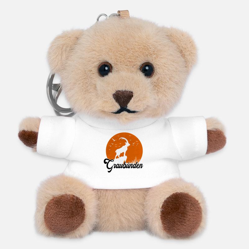 Graubinden Mondsilhouette - Teddy Schlüsselanhänger - Weiß