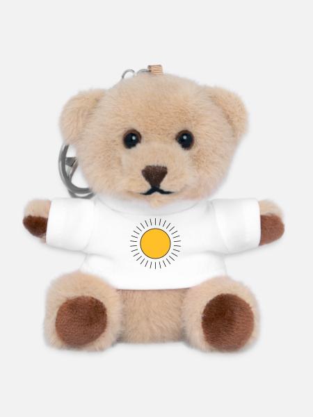Soleil - Porte-clés ourson - blanc