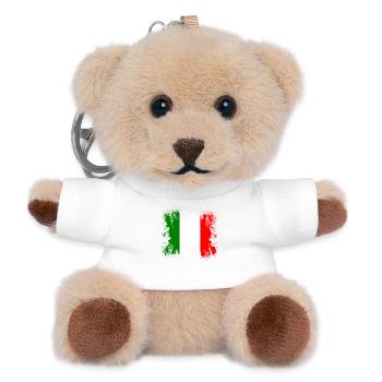 Italie - Europe - Porte-clés ourson - blanc - Devant