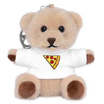 Partner look | Pizza love couple couple funny - Teddy Keyring - white - Front