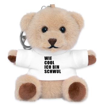 Wie cool, ich bin schwul - Teddy Schlüsselanhänger - Weiß - Vorne