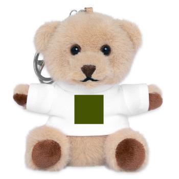 grüner Hintergrund Textur Vorlage personalisieren - Teddy Schlüsselanhänger - Weiß - Vorne