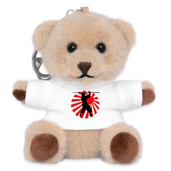 Keep Kobudo logo with a bo above it - Teddy Keyring - white - Front