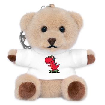 Cool Dinosaur Headset Funny Sunglasses - Teddy Keyring - white - Front