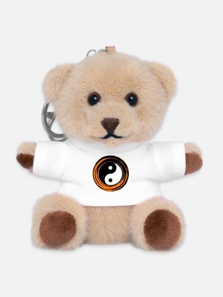 Yin-Yang orange - Teddy Schlüsselanhänger - Weiß