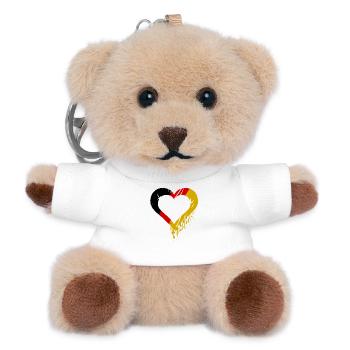 Ein Herz für Deutschland - Teddy Schlüsselanhänger - Weiß - Vorne
