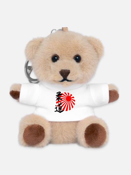Judo-Kanji mit japanischer Sonneneinstrahlung - Teddy Schlüsselanhänger - Weiß