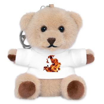 Abstrakte Flammen auf Schwarz - Teddy Schlüsselanhänger - Weiß - Vorne