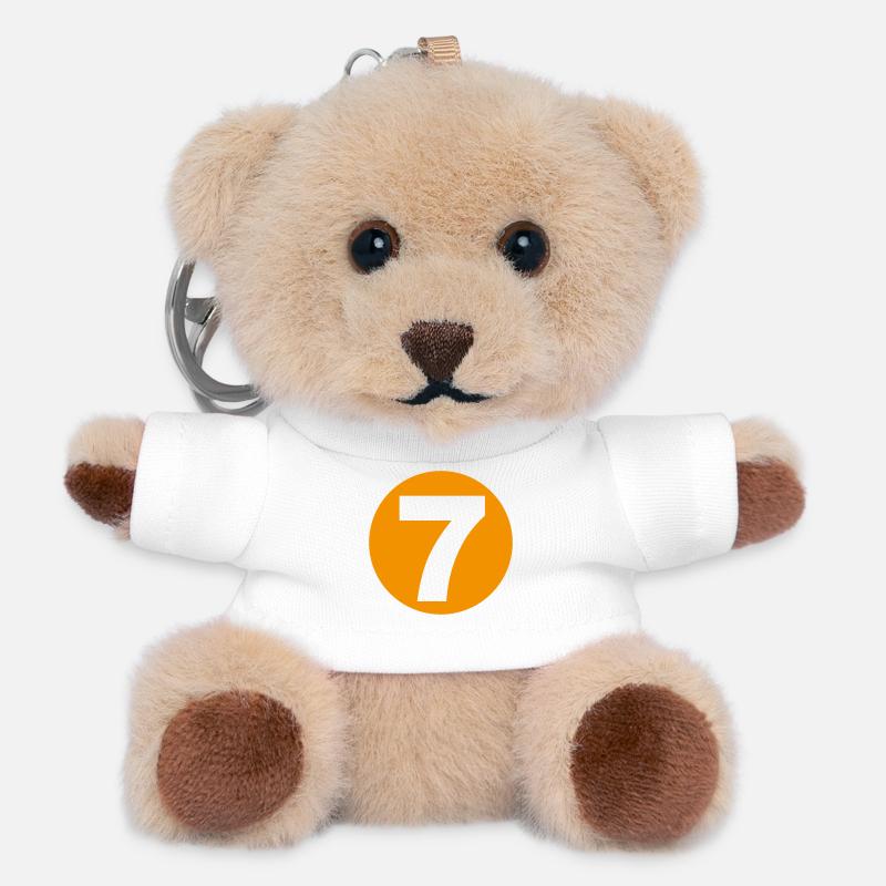 7 Billardkugel - Teddy Schlüsselanhänger - Weiß