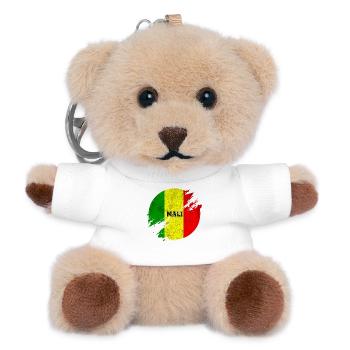 Drapeaux Mali cercle vintage - Porte-clés ourson - blanc - Devant