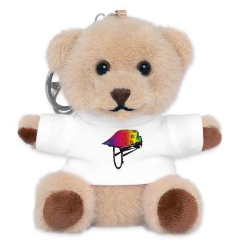 stylish bicycle helmet in colorful spectral colors - Teddy Keyring - white - Front