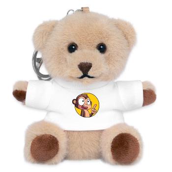 Schlaues Äffchen - Teddy Schlüsselanhänger - Weiß - Vorne