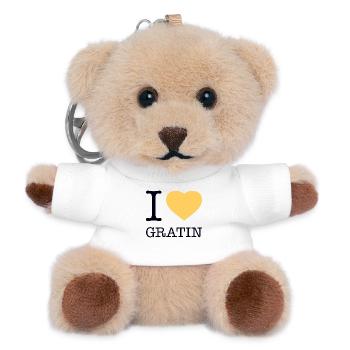 I LOVE GRATIN Kartoffeln - Teddy Schlüsselanhänger - Weiß - Vorne