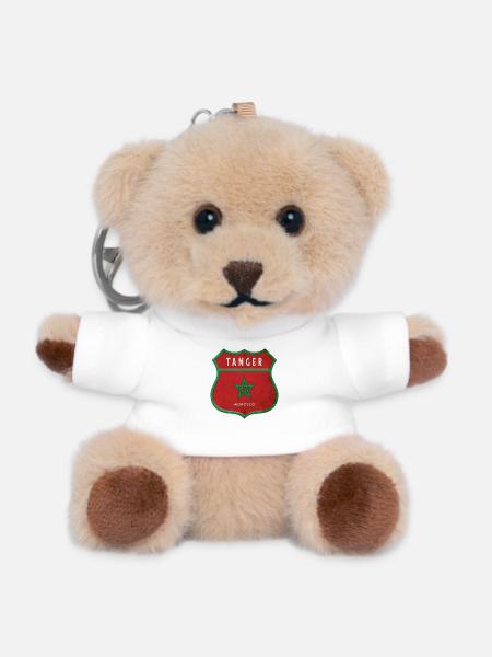 Tanger Maroc Armoiries Drapeaux Design - Porte-clés ourson - blanc