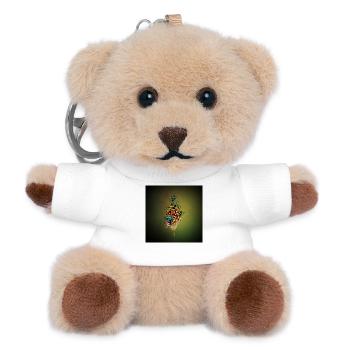 Amazing snake with skull and flowers. - Teddy Keyring - white - Front