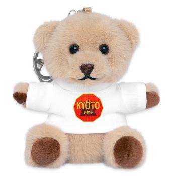 Kyoto Gate Retro Shield Design - Teddy Keyring - white - Front