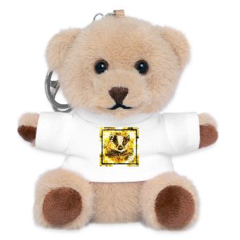 Der Gelbe Dachs, Tier Geschenke - Teddy Schlüsselanhänger - Weiß - Vorne