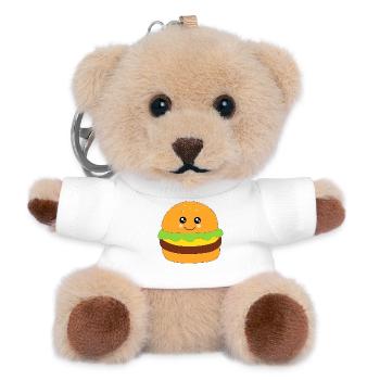 Kawaii, burgers, restauration rapide - Porte-clés ourson - blanc - Devant