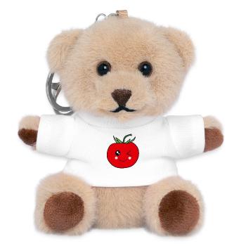 Visage de tomate pour les amateurs de nourriture - Porte-clés ourson - blanc - Devant