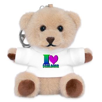 Schlager Party , Schlager Musik , Love Schlager - Teddy Schlüsselanhänger - Weiß - Vorne