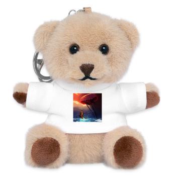 Awesome jellyfish with little mermaid - Teddy Keyring - white - Front