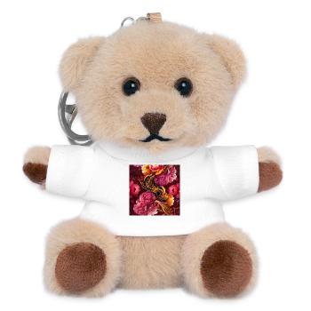 Wunderschönes, elegantes florales Design - Teddy Schlüsselanhänger - Weiß - Vorne