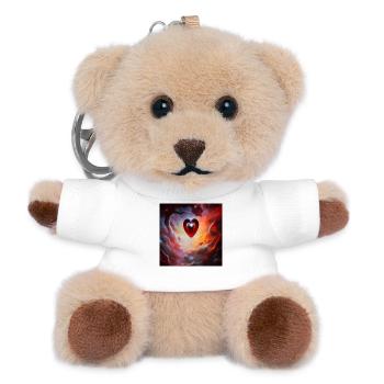 Das Herz des Universums - Teddy Schlüsselanhänger - Weiß - Vorne