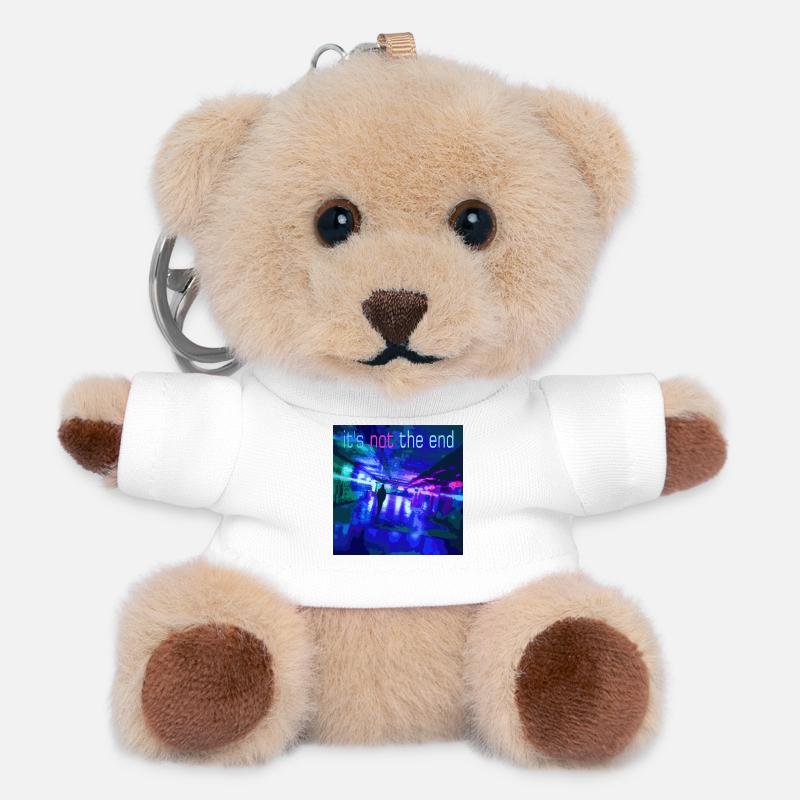 It's not the end Neon Tunnel - Teddy Keyring - white