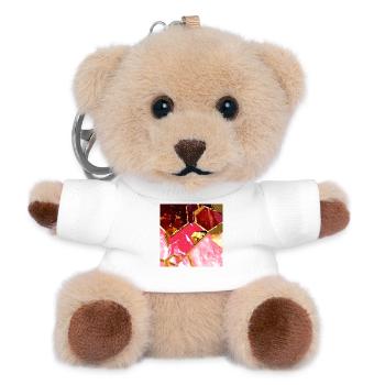 Marmor Roségold Textur - Teddy Schlüsselanhänger - Weiß - Vorne