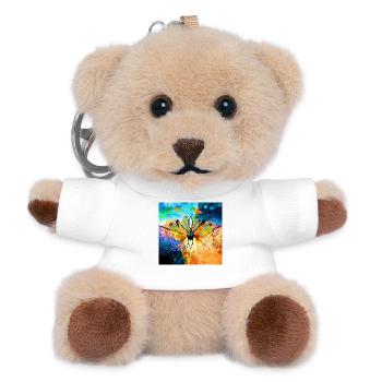 Bunter Schmetterlingsflügel - Teddy Schlüsselanhänger - Weiß - Vorne