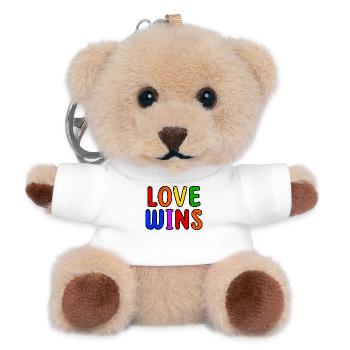 Lgbt Liebe Statement Regenbogen Schwul Lesbisch - Teddy Schlüsselanhänger - Weiß - Vorne
