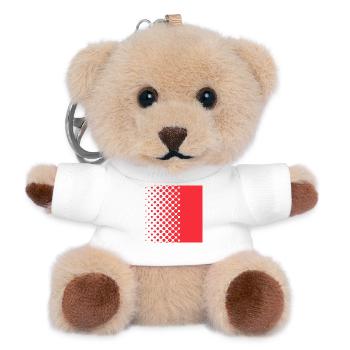 Halftone Gradient Rotes Panel - Teddy Schlüsselanhänger - Weiß - Vorne