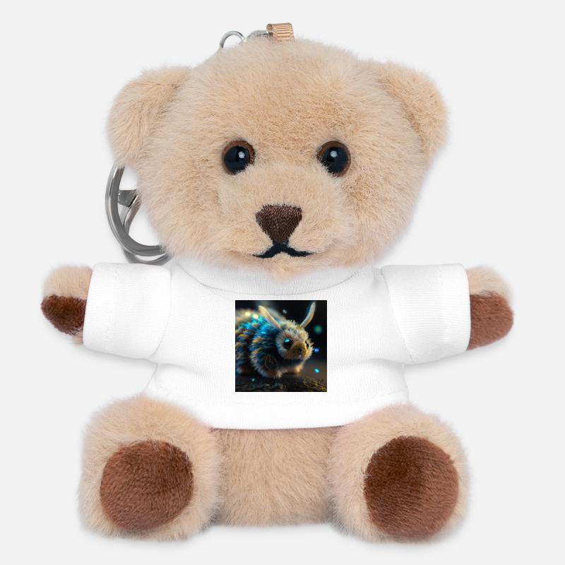 Photo macro creature 04 - Teddy Keyring - white
