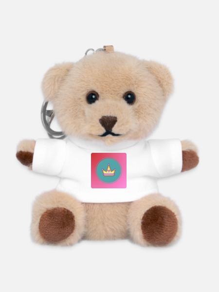 Pastel crown with heart - Teddy Keyring - white
