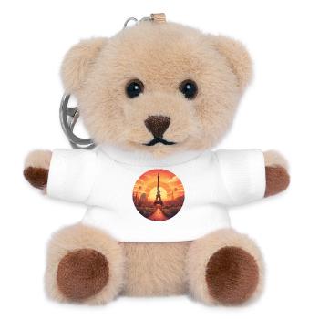 Paris Eiffelturm im Sonnenuntergang - Teddy Schlüsselanhänger - Weiß - Vorne