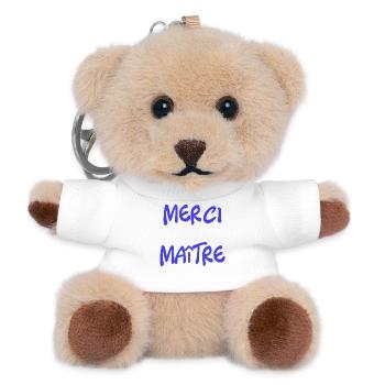 MAÎTRE. MERCI. MERCI MAÎTRE. CADEAU MAÎTRE - Porte-clés ourson - blanc - Devant