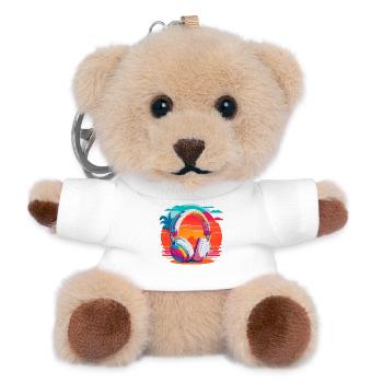 80s Kopfhörer - Teddy Schlüsselanhänger - Weiß - Vorne