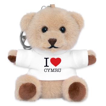 I LOVE WALES - Teddy Schlüsselanhänger - Weiß - Vorne