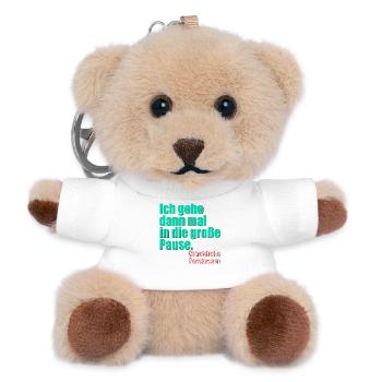 Abschiedsgeschenk Pensionärin Lehrerin Große Pause - Teddy Schlüsselanhänger - Weiß - Vorne