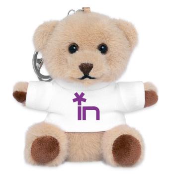 Stern-Icon über In-Logo - Teddy Schlüsselanhänger - Weiß - Vorne