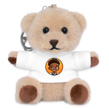 Afro Black Kid Young Girl Empowerment Girl - Teddy Keyring - white - Front