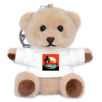Tropical sunset on the palm beach - Teddy Keyring - white - Front