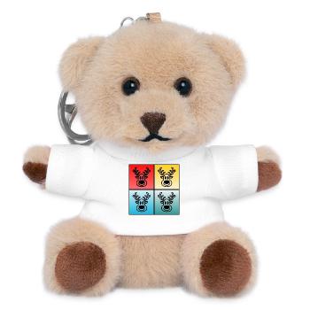 WEIHNACHTEN. FROHE WEIHNACHTEN. FROHE WEIHNACHTEN. NEUJAHR - Teddy Schlüsselanhänger - Weiß - Vorne