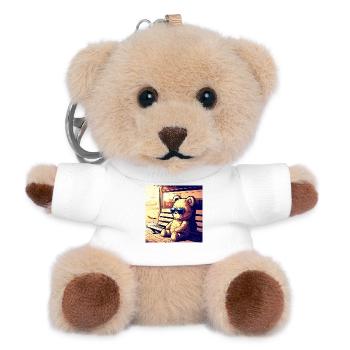 Teddy waiting Manga - Teddy Schlüsselanhänger - Weiß - Vorne