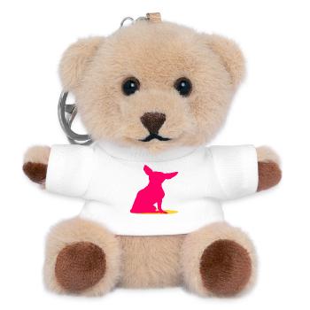 Chihuahua Hunde PINK - Teddy Schlüsselanhänger - Weiß - Vorne