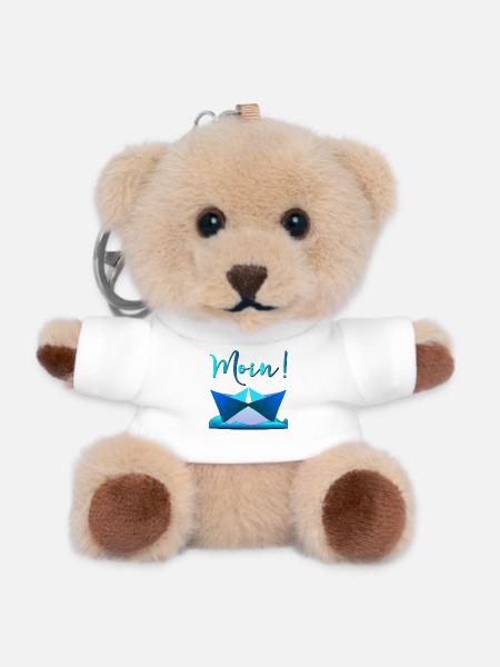 PAPIER BOOTFAHREN - MOIN BEGRÜßUNG NORDDEUTSCHLAND - Teddy Schlüsselanhänger - Weiß