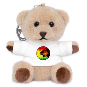 African Lion with Rasta Colors - Teddy Schlüsselanhänger - Weiß - Vorne