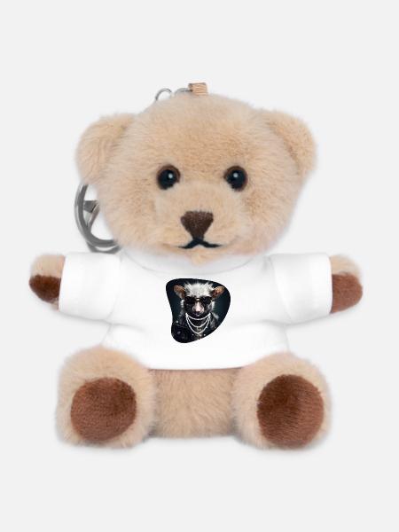 Hard Rock Possum - Teddy Keyring - white